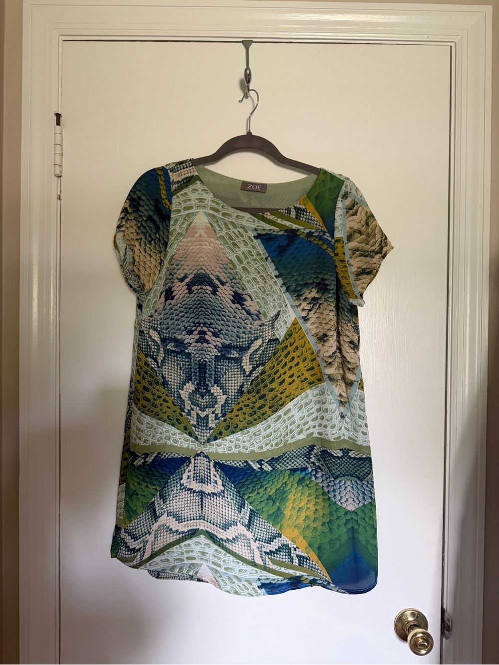 Zoe Green Multi-Print Mini Dress